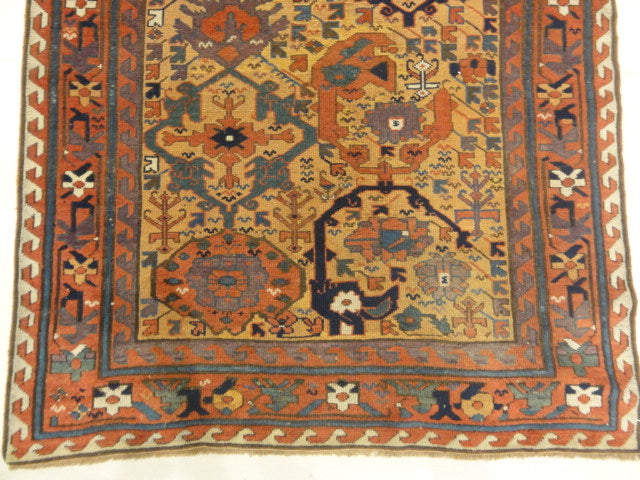 Rare Prototype Kurdish rug with dragons and mythical animals early 1700s 30028