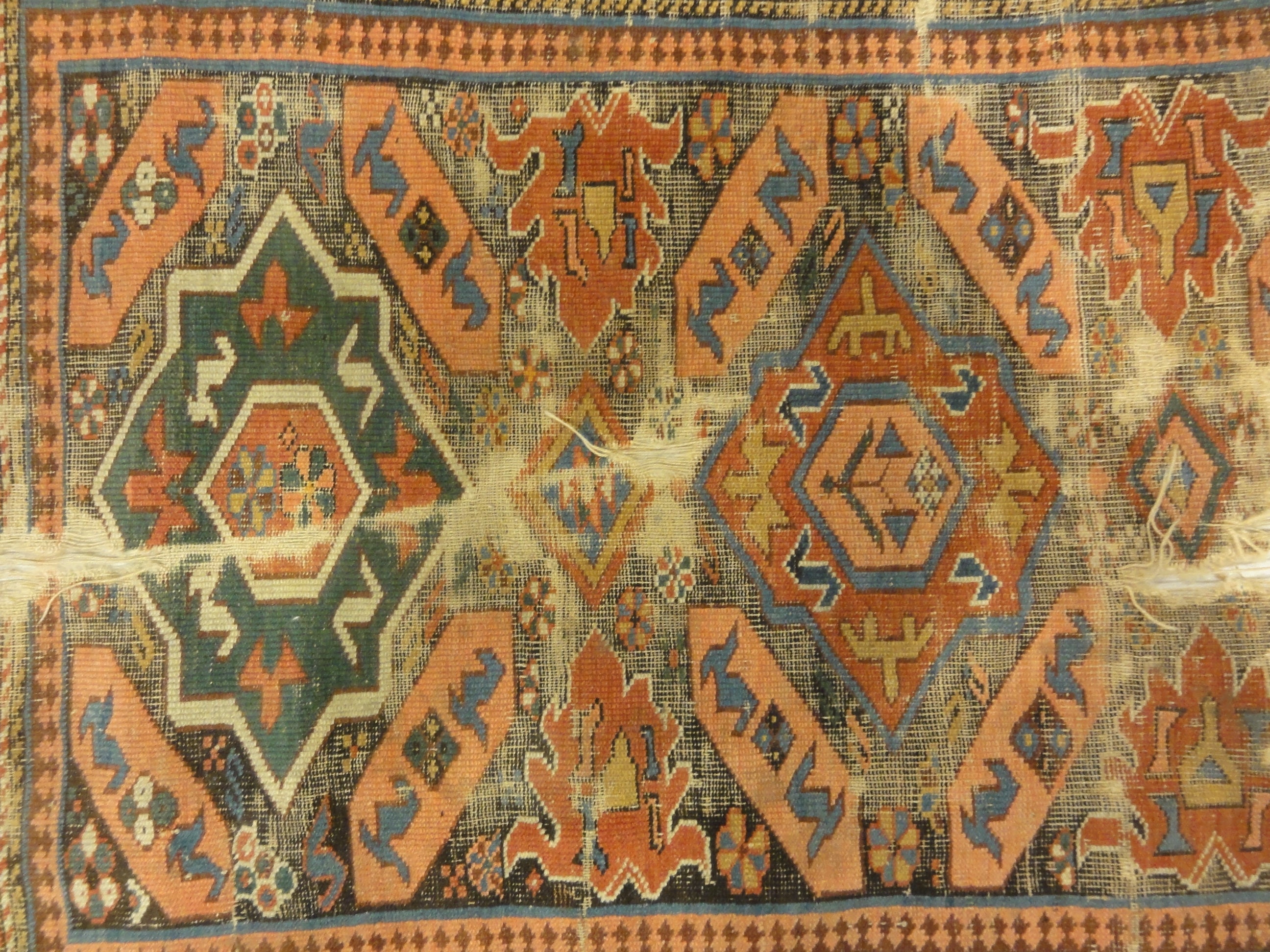 Antique Kuba East Caucasian Rug. A piece of genuine authentic woven carpet art sold by Santa Barbara Design Center, Rugs and More.