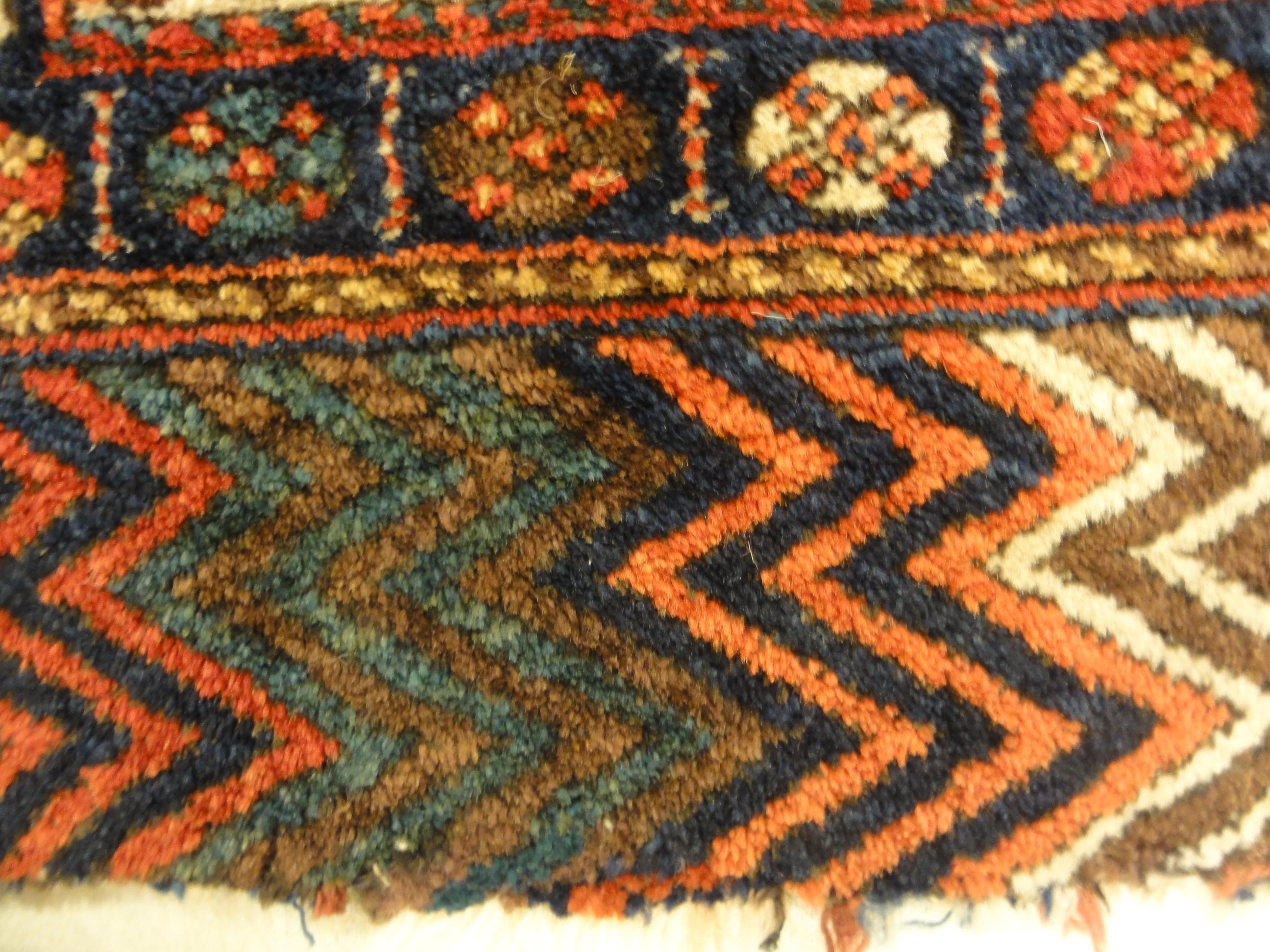 Antique Jaf Kurd Rug Circa 1870. A piece of genuine antique woven carpet art sold by the Santa Barbara Design Center, Rugs and More.