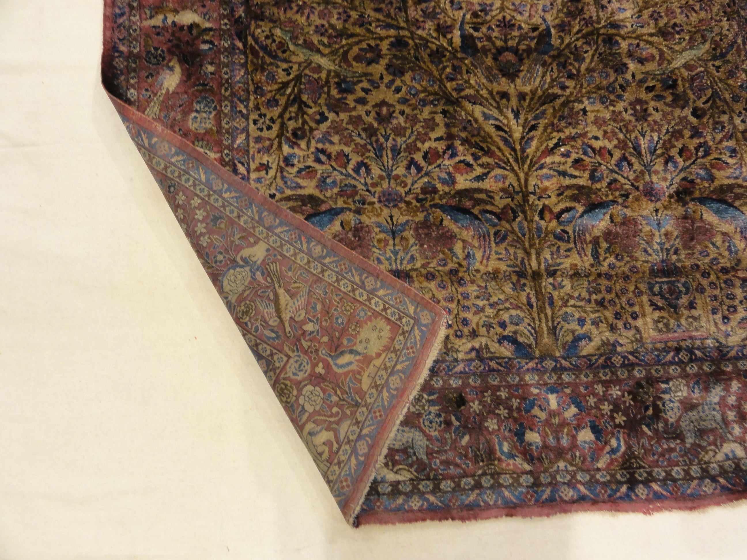 Antique Silk Maroon Kashan
