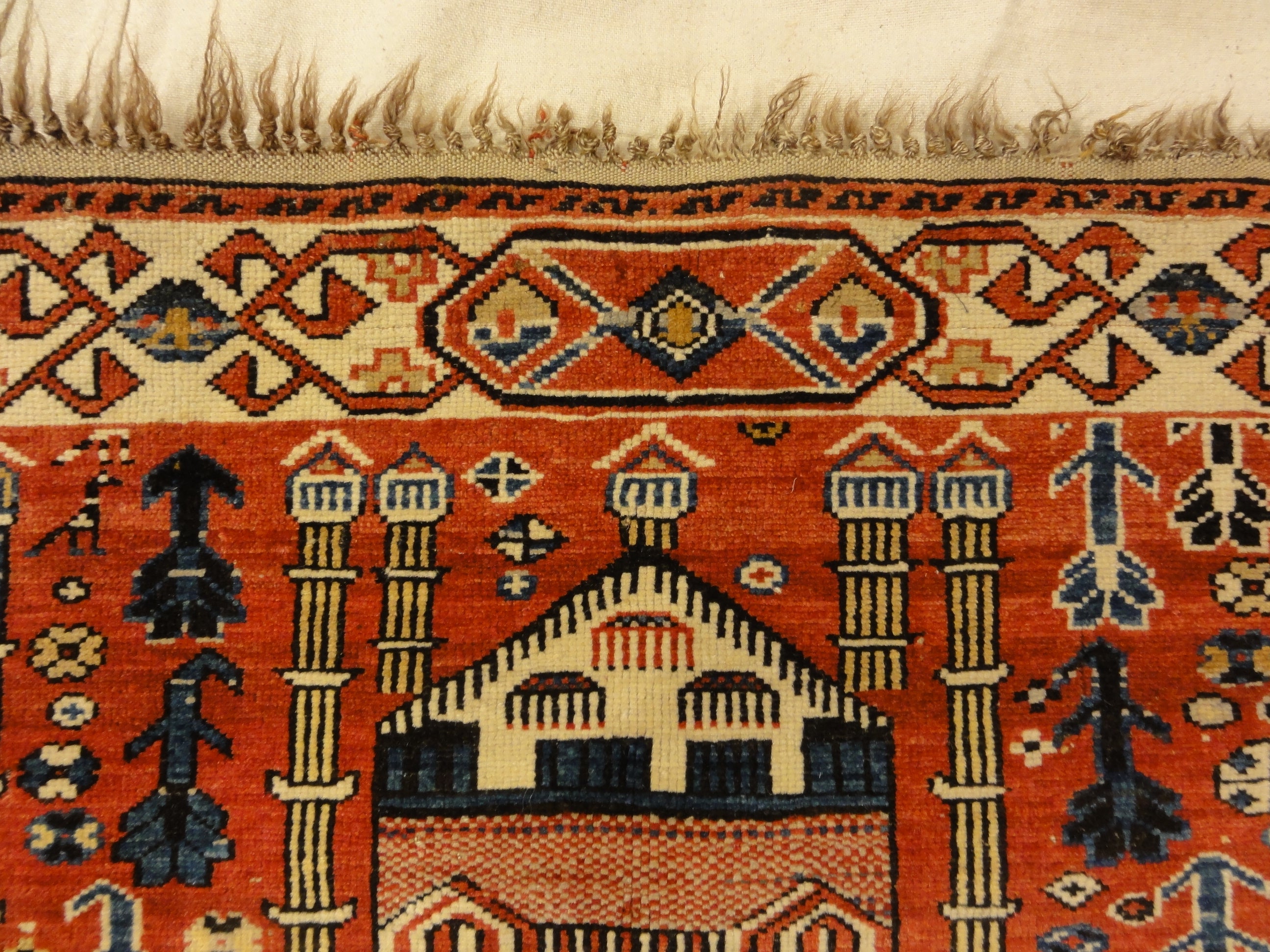 Fine Antique Shirvan meditation Rug with Aya Sofia woven Ca. 1880 mint condition 36232