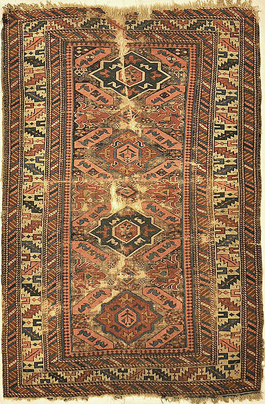 Antique Kuba East Caucasian Rug. A piece of genuine authentic woven carpet art sold by Santa Barbara Design Center, Rugs and More.