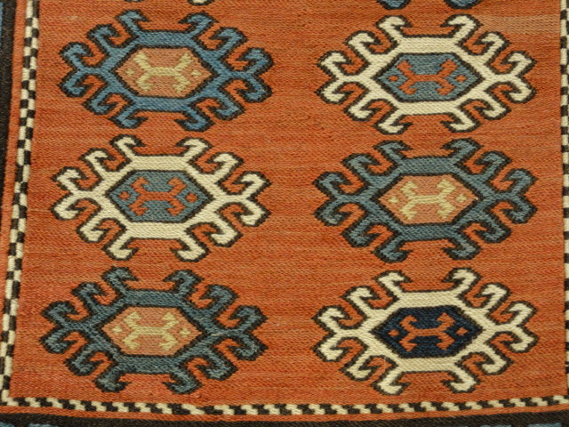 30737 Rare Antique Caucasian Kuba Soumak Saddle Bag