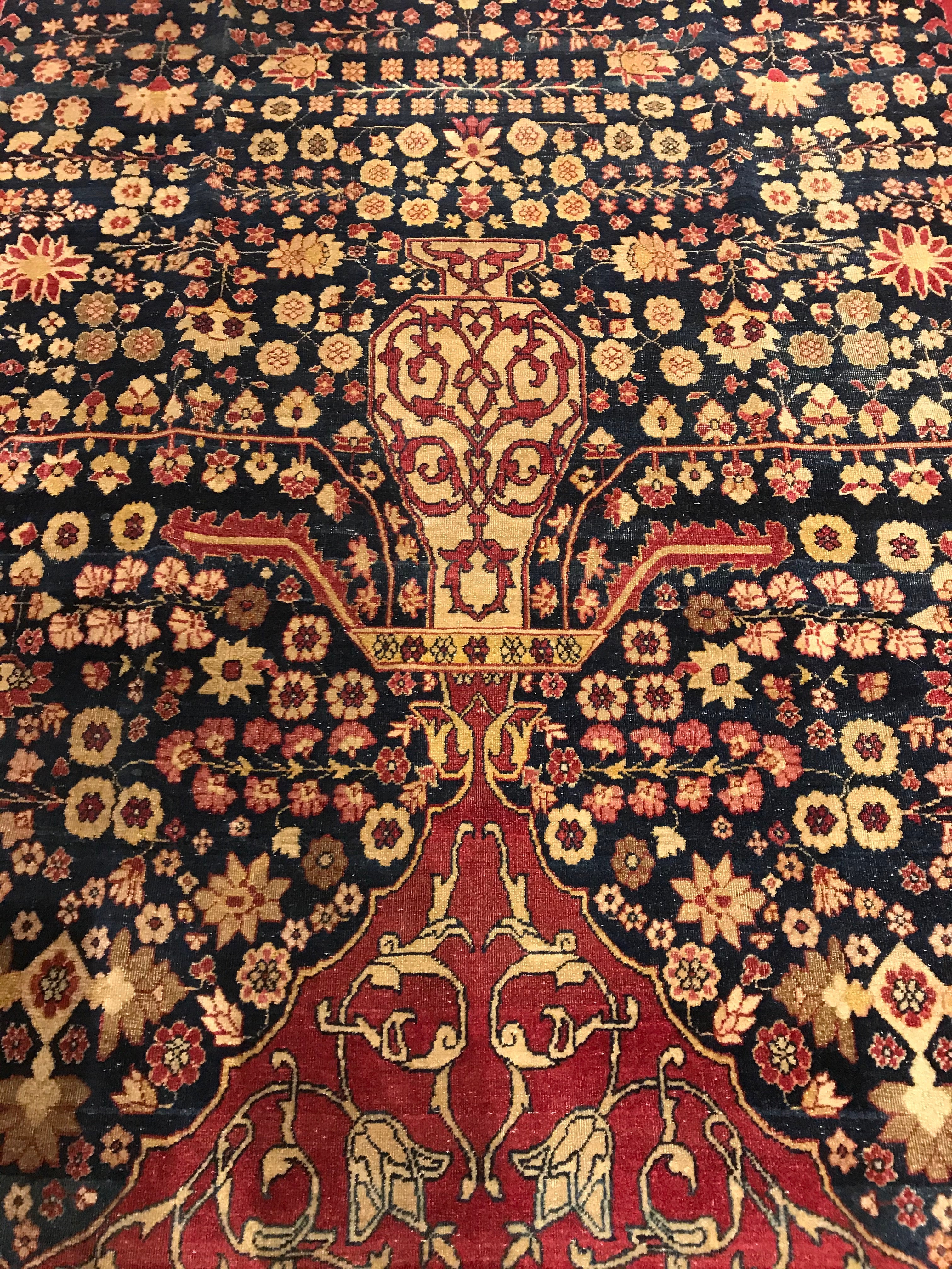 Antique Persian Kerman Ravar Rug- Millefleur 30077