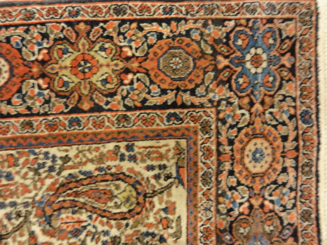 Fine Antique Sarouk Farahan Botteh with Rare Ivory Background 30107