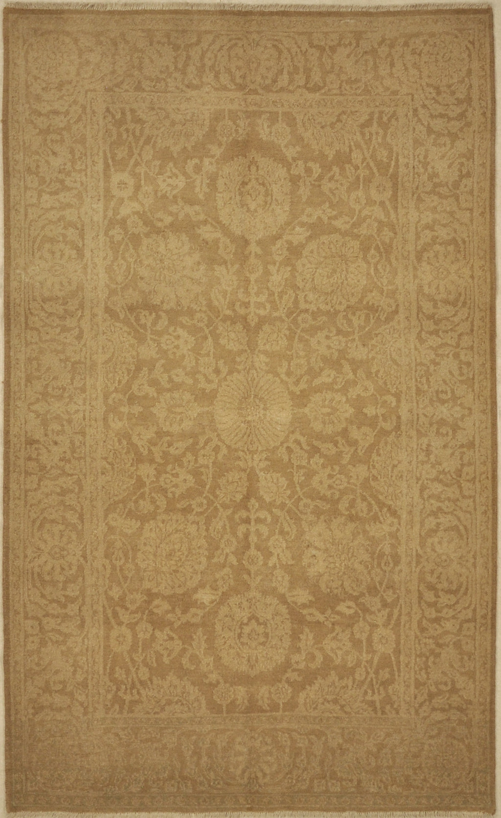 Light Brown Larestan Indian Rug. A piece of genuine woven authentic carpet art sold by Santa Barbara Design Center, Rugs and More.