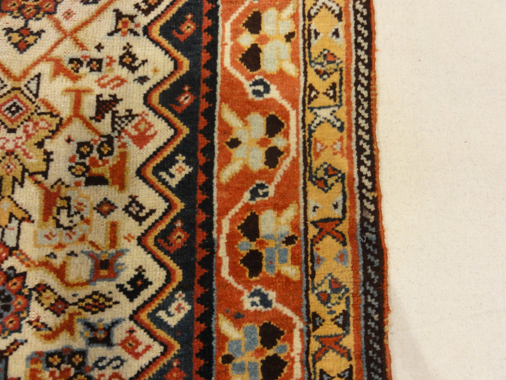 Rare Antique Qashqai with Ivory Background 30220