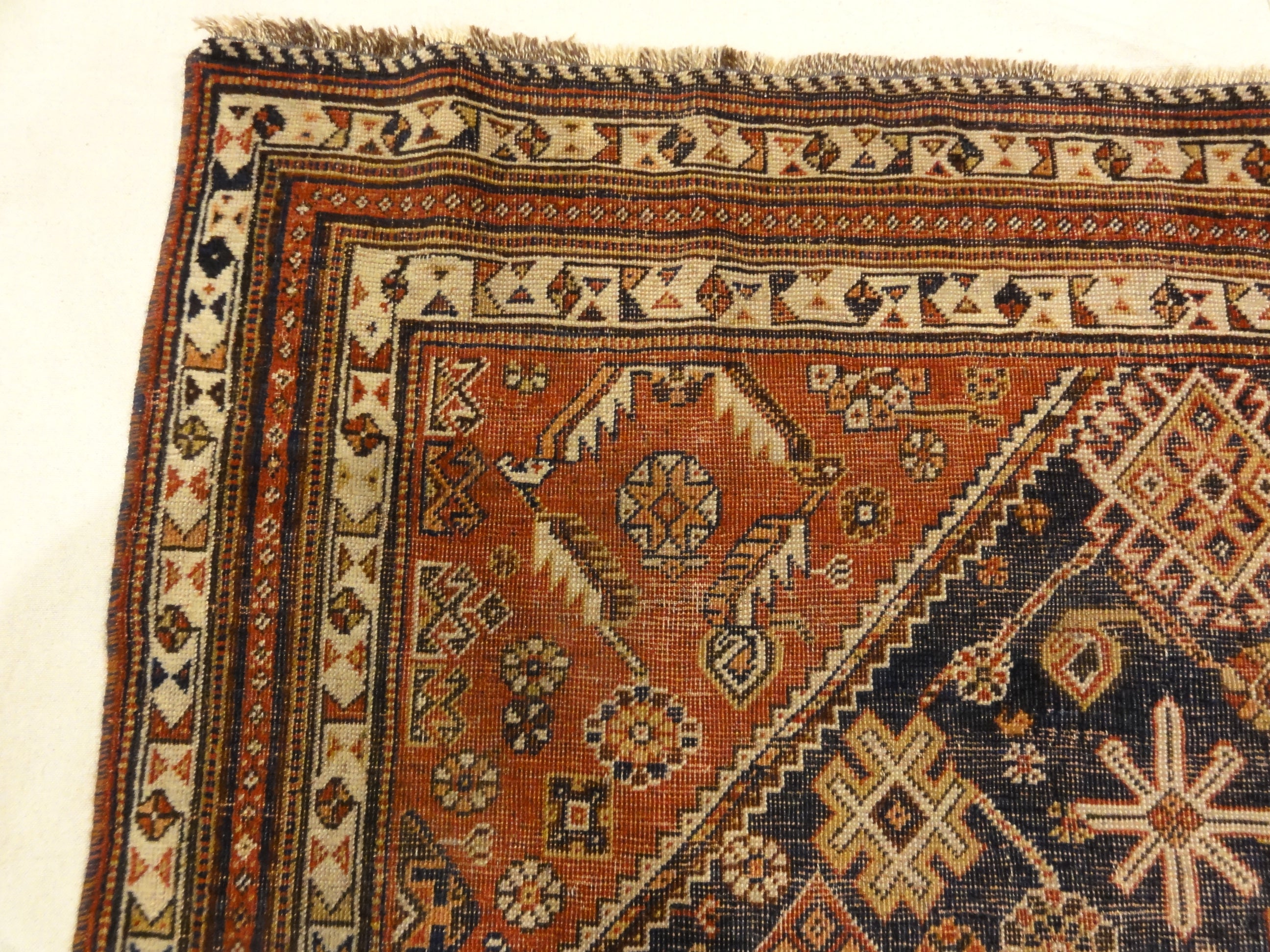 30654 Antique Qashqai Kashkuli Rug ca.1850