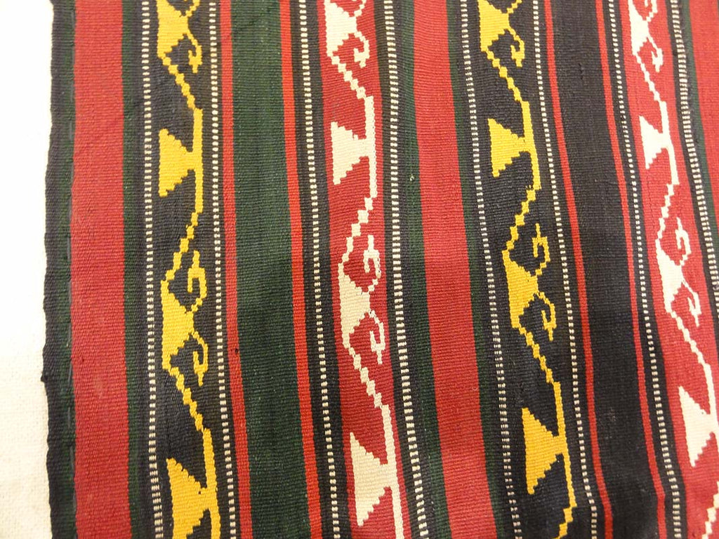 Fine Striped Turkish Jajim Textile. A piece of antique woven carpet art sold by Santa Barbara Design Center Rugs and More in Santa Barbara California.