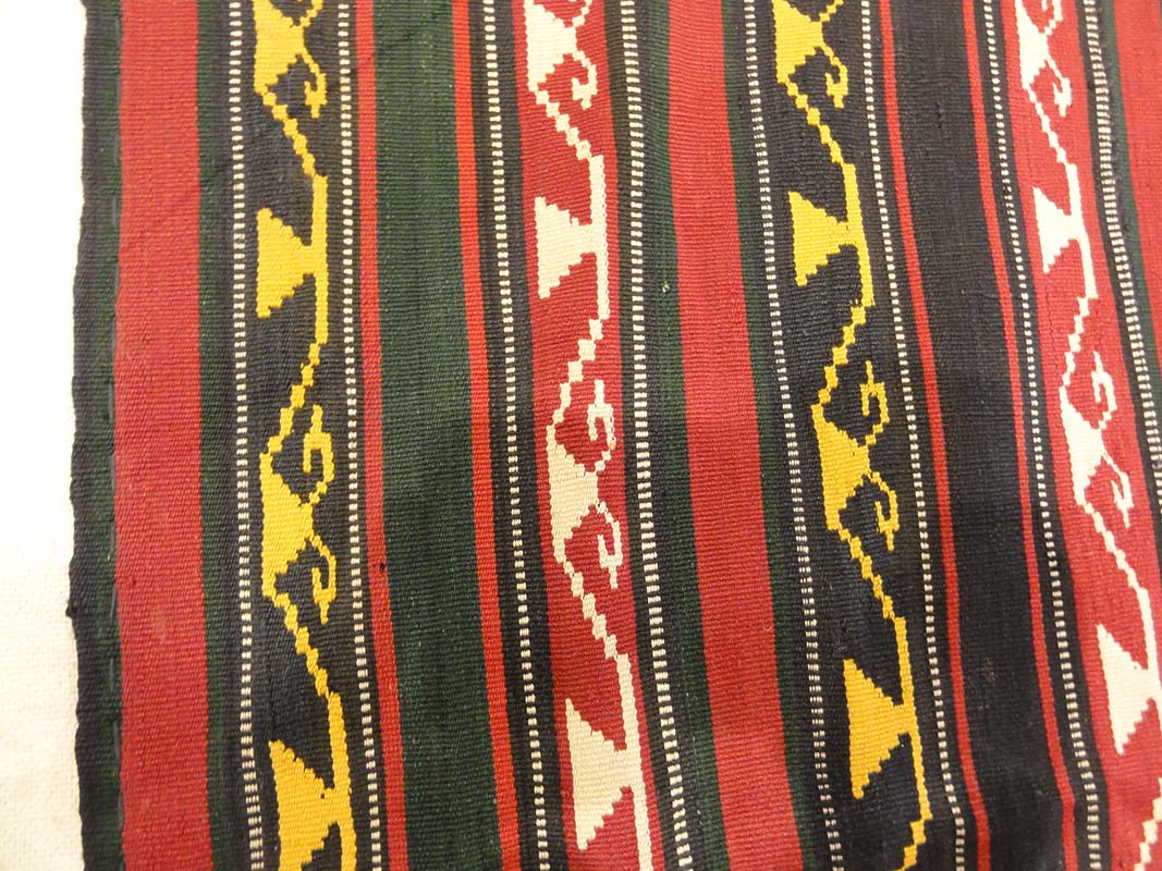 Fine Striped Turkish Jajim Textile. A piece of antique woven carpet art sold by Santa Barbara Design Center Rugs and More in Santa Barbara California.