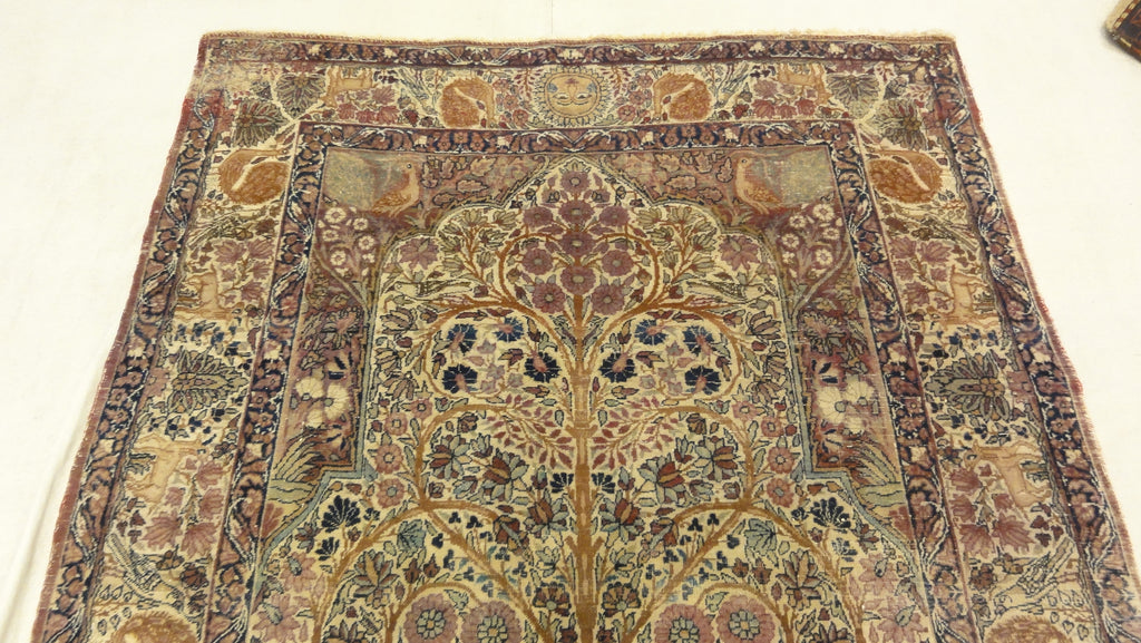 Antique Tree of Life Kerman Rug 34559