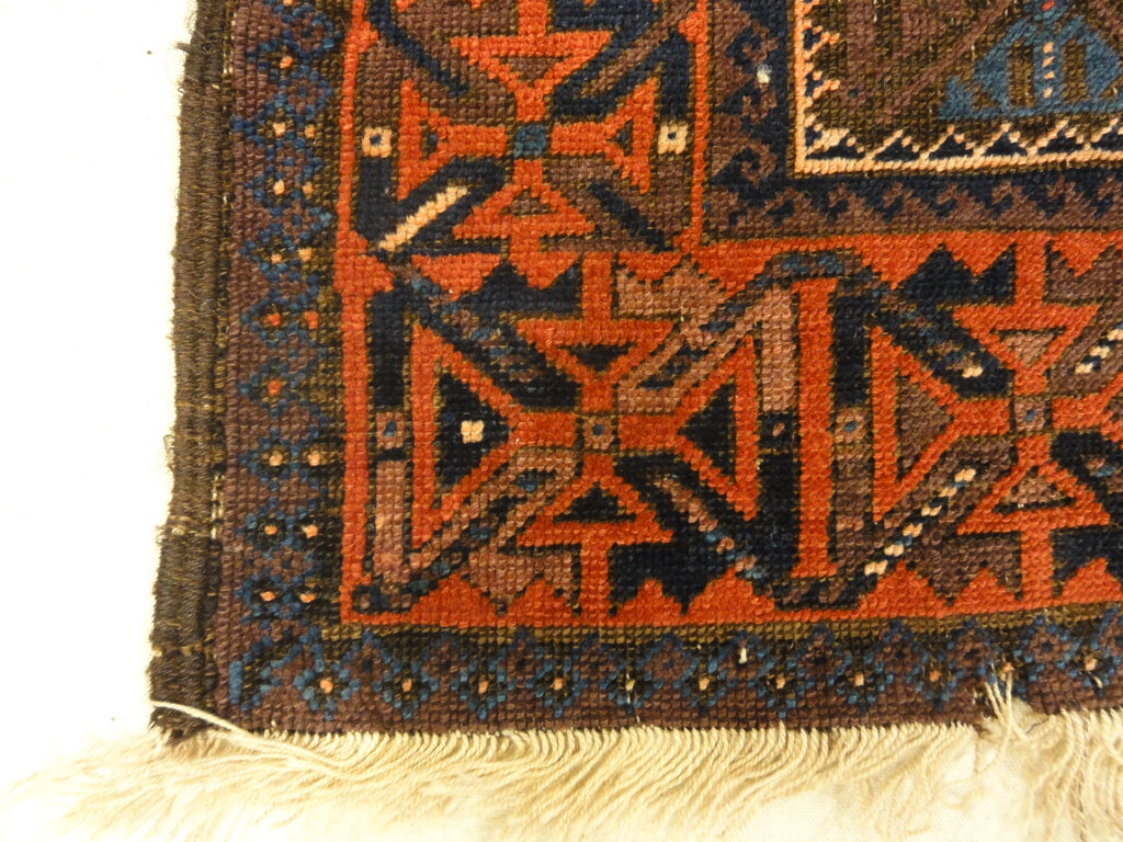 Antique Original Afghani Baluch Multicolor Diamonds 30249