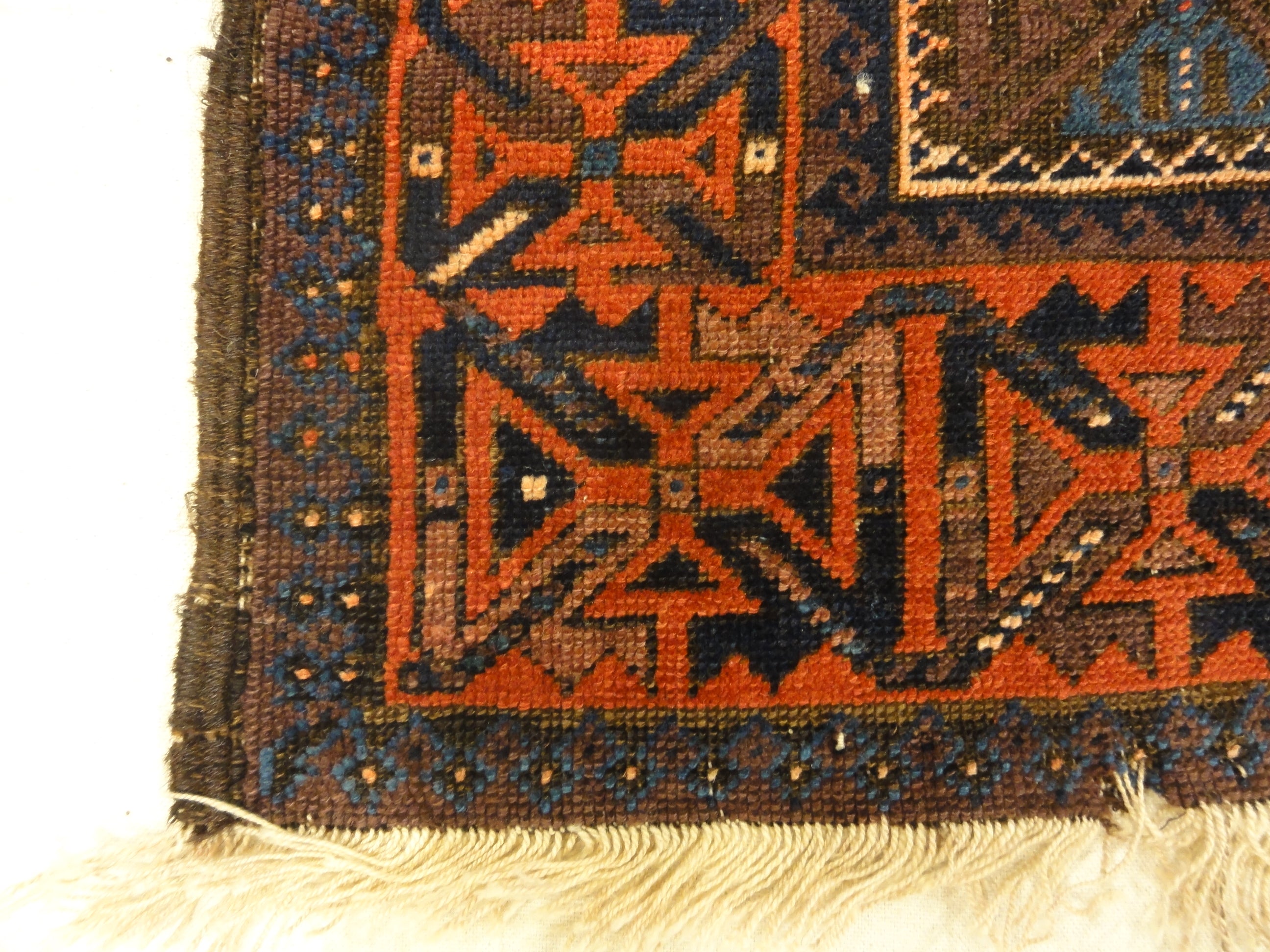 Antique Original Afghani Baluch Multicolor Diamonds 30249