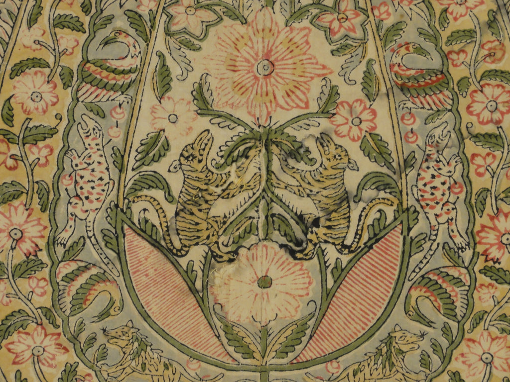 Rare Antique Mughal Palampore Textile with written cartouches 30637