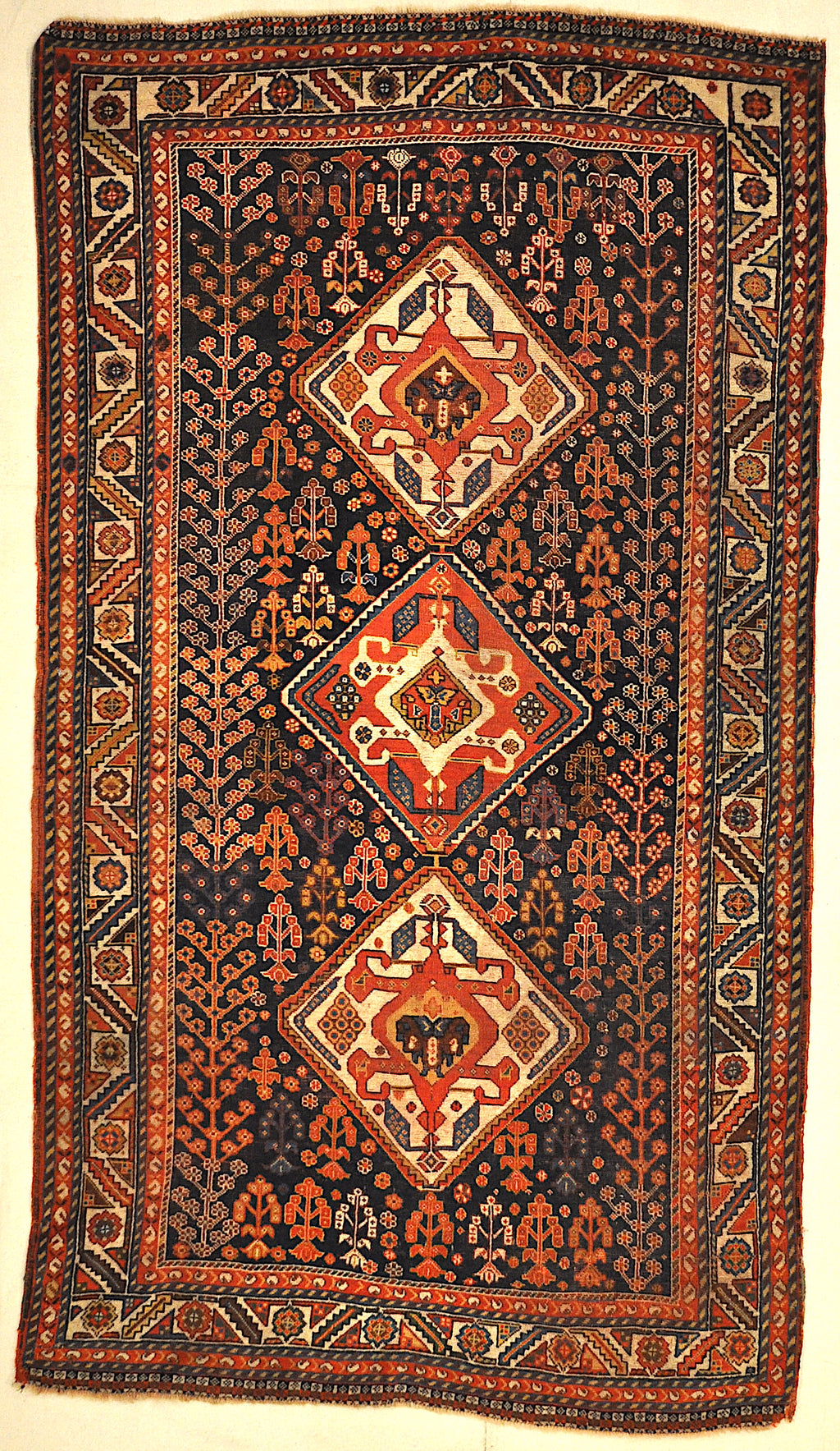 Antique Persian Qashqai 19th Century Rug Genuine Authentic Intricate Woven Carpet Art Santa Barbara Design Center Rugs and More