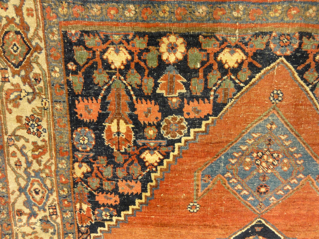 Antique Halvai Bijar Mid 19th Century Wool Foundation Rug 30131