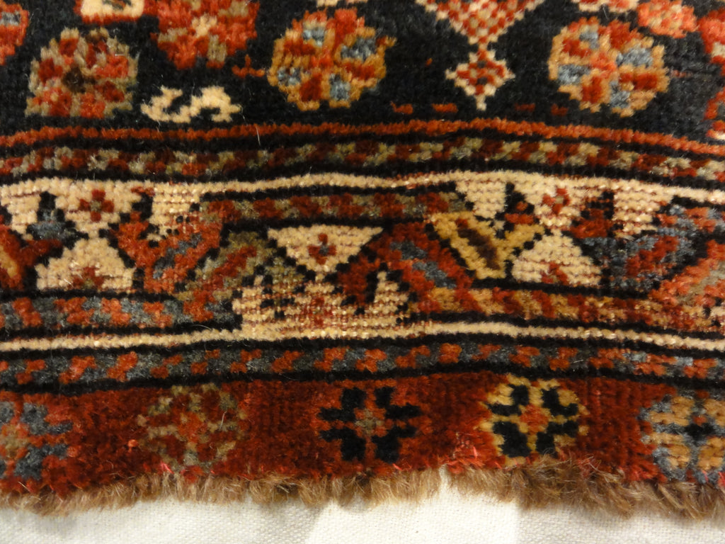 Antique Khamseh Southwest Persian Bagface. A piece of antique woven carpet art sold by Santa Barbara Design Center Rugs and More in Santa Barbara, CA.
