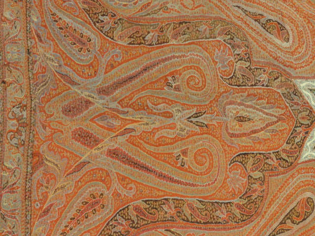 Kashmiri Pashmina Shawl Circa 1700 - The finest hand-knotted and natural dyed fibers. Visit us at the Rugs & More in the Santa Barbara Design Center.