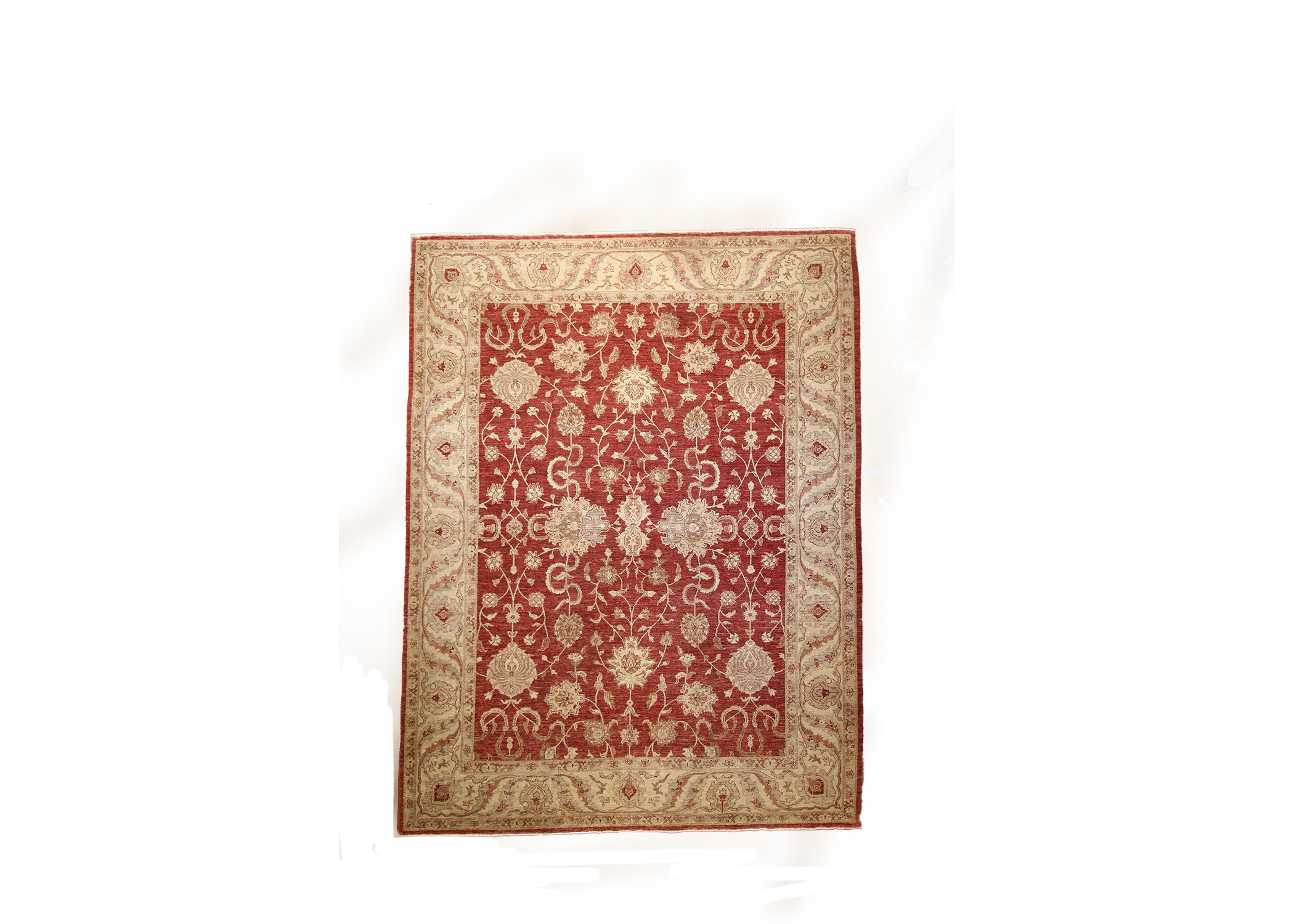 A beautiful vintage 11' x 14' Oushak carpet, woven with organic dyes and hand spun wool. Larger allover design Oushaks tend to be a favorite of top designers, with their uplifting colors and somewhat tribal approach to floral motifs, they instantly transform and elevate any space.