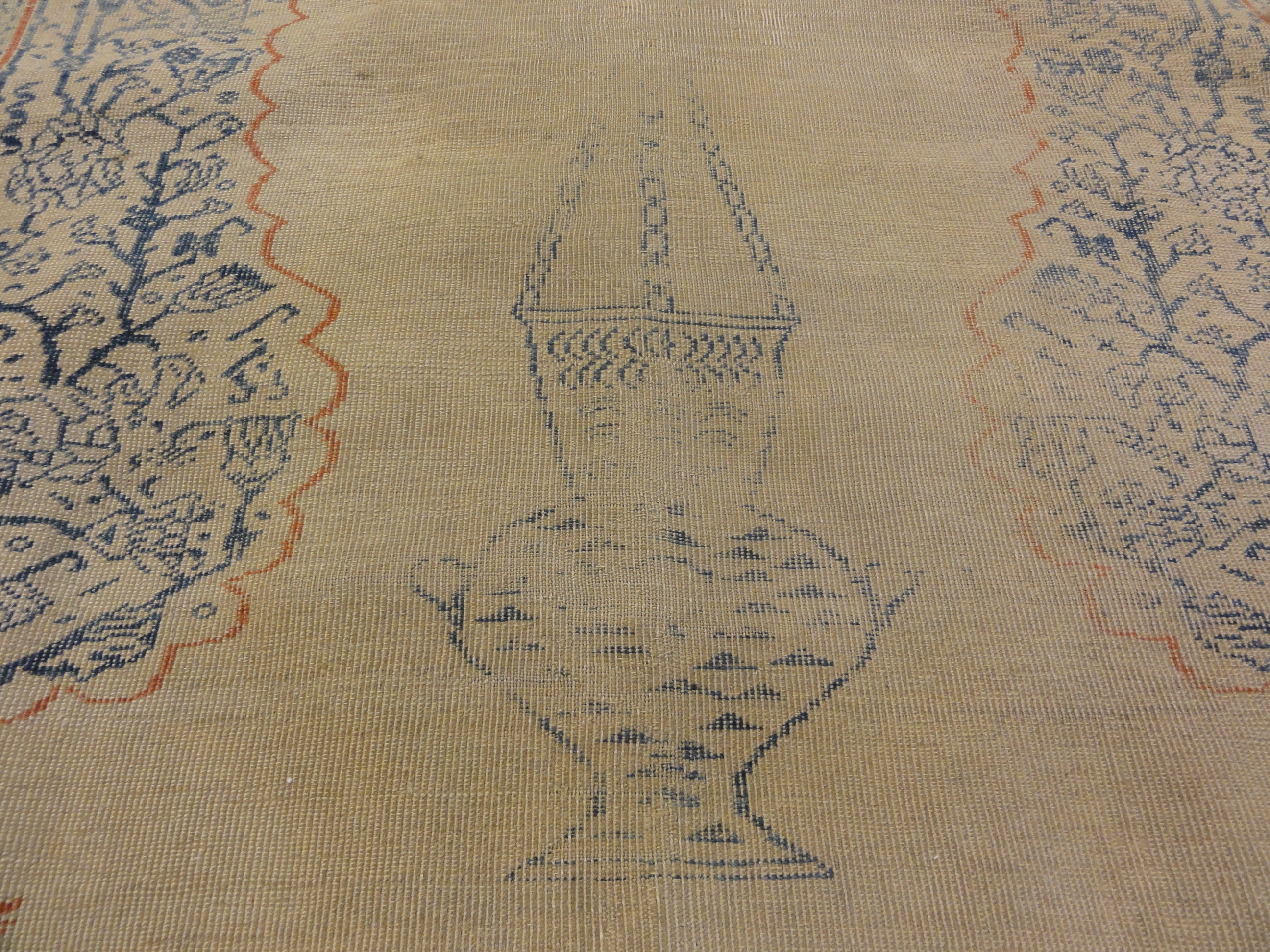 Antique Transylvanian 17th Century Turkish Prayer Rug. A fine piece of genuine woven carpet art sold at the Santa Barbara Design Center.