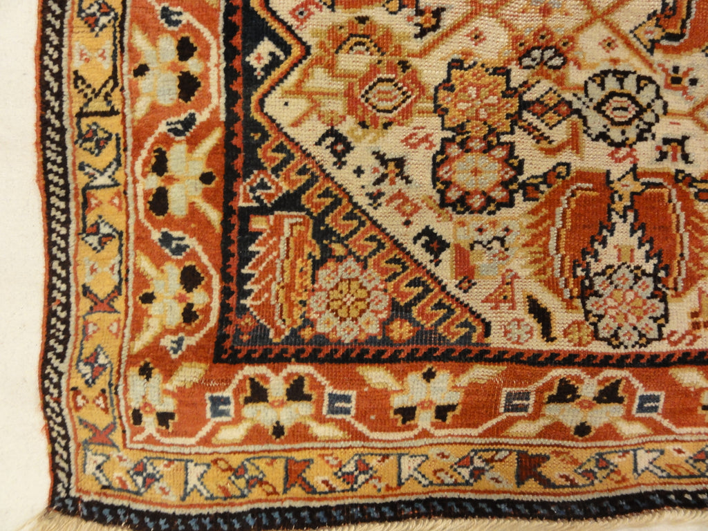 Rare Antique Qashqai with Ivory Background 30220