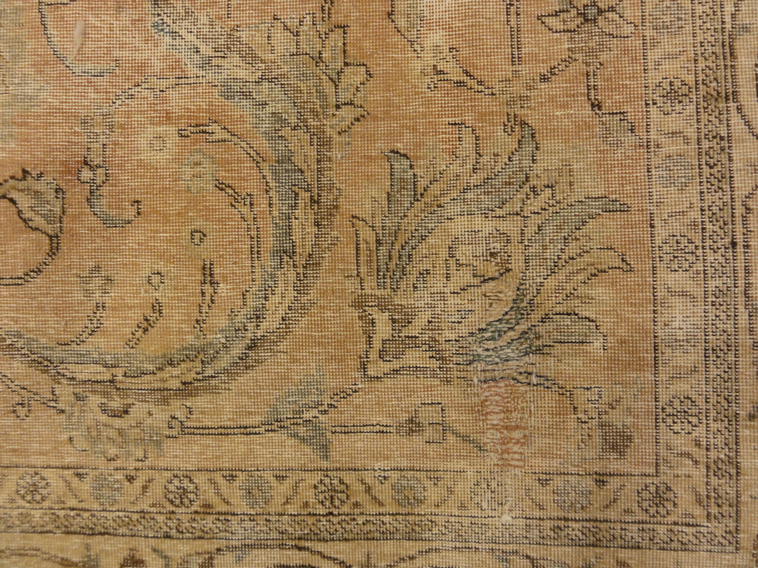 Antique Beige and Pink Persian Tabriz Genuine Authentic Intricate Woven Carpet Art Santa Barbara Design Center and Rugs and More