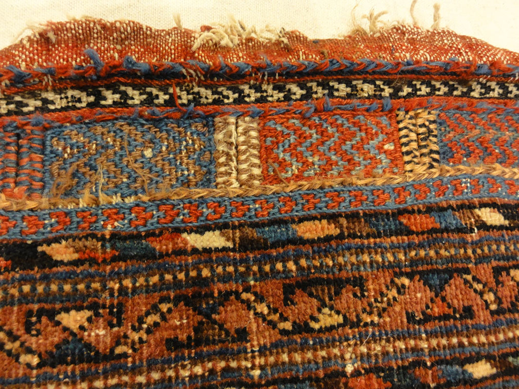 Antique Botteh Afshar Bagface. A piece of antique woven carpet art sold by Santa Barbara Design Center Rugs and More in Santa Barbara, California.