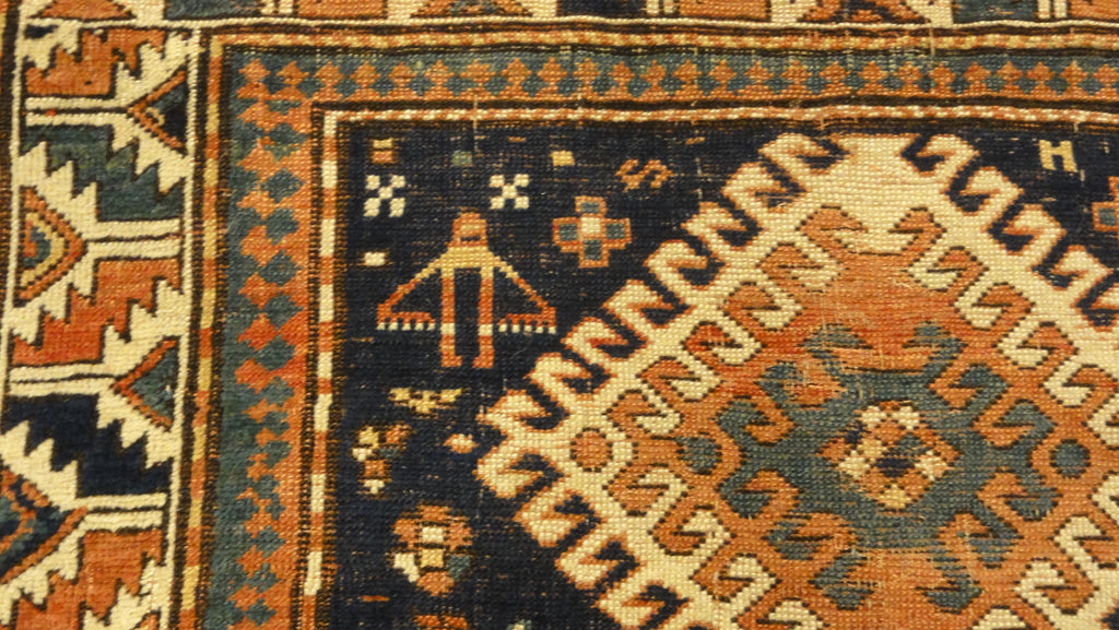 34588 Antique Kazak Rug