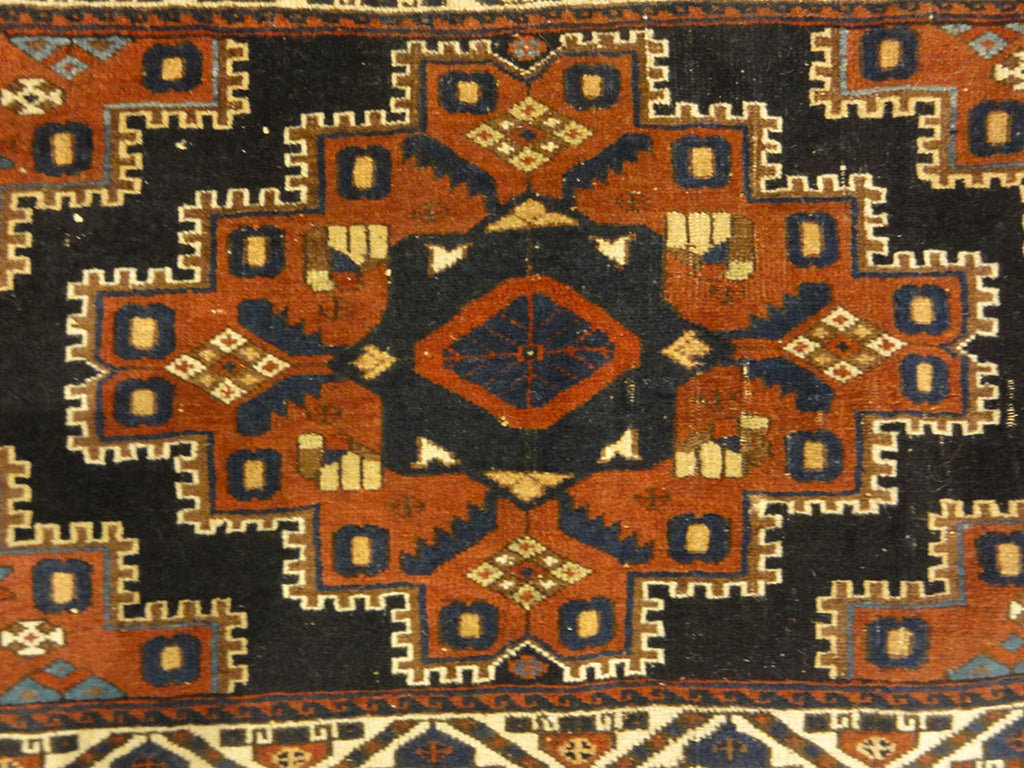 Fine Southwest Persian Afshar Bagface. A piece of woven carpet art sold by the Santa Barbara Design Center Rugs and More in Santa Barbara, California.