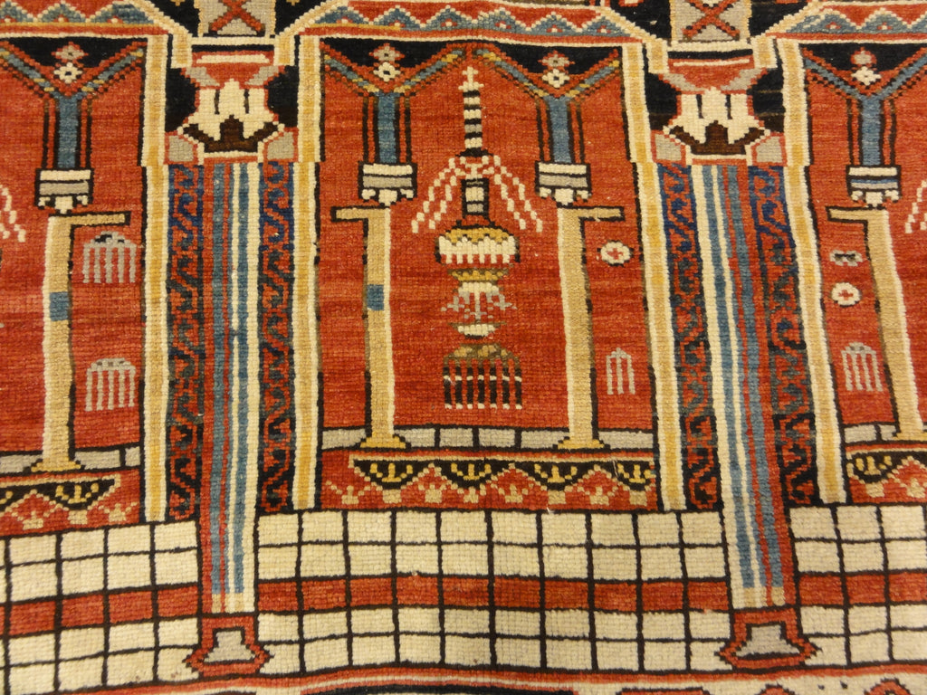 Fine Antique Shirvan meditation Rug with Aya Sofia woven Ca. 1880 mint condition 36232