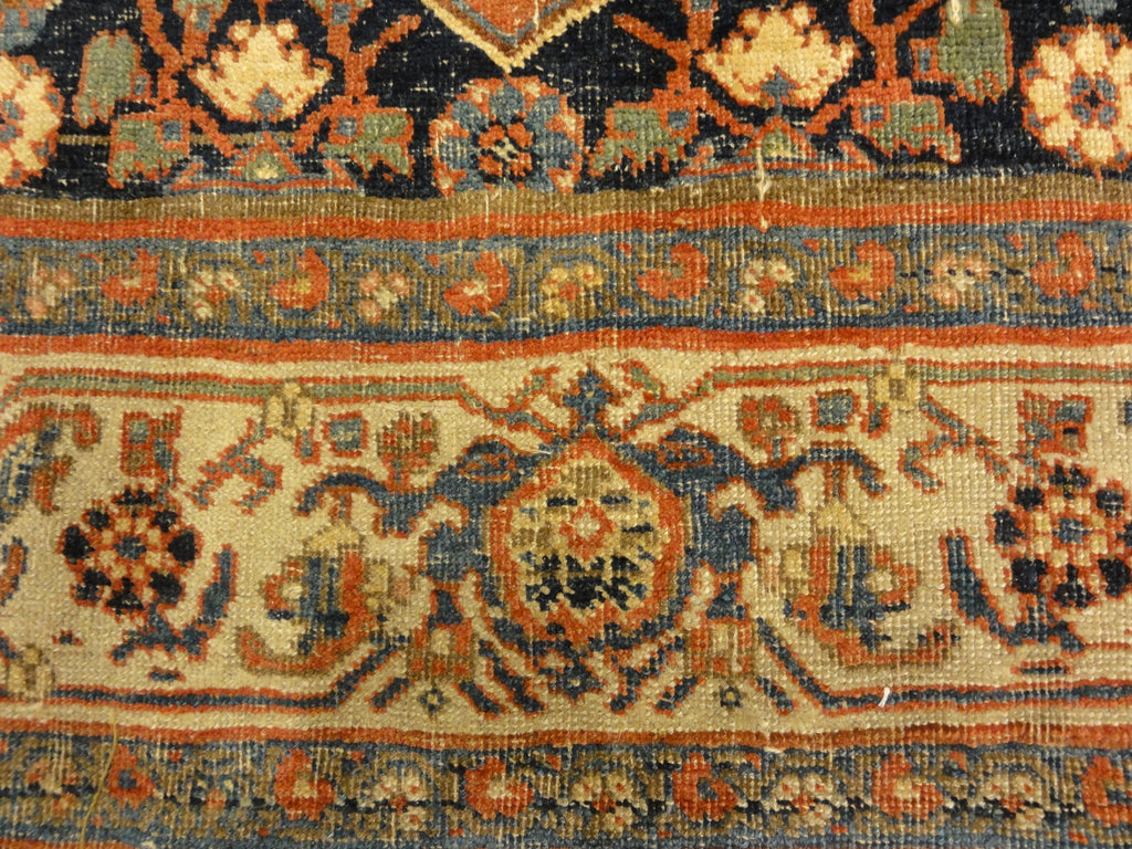 Antique Halvai Bijar Mid 19th Century Wool Foundation Rug 30131