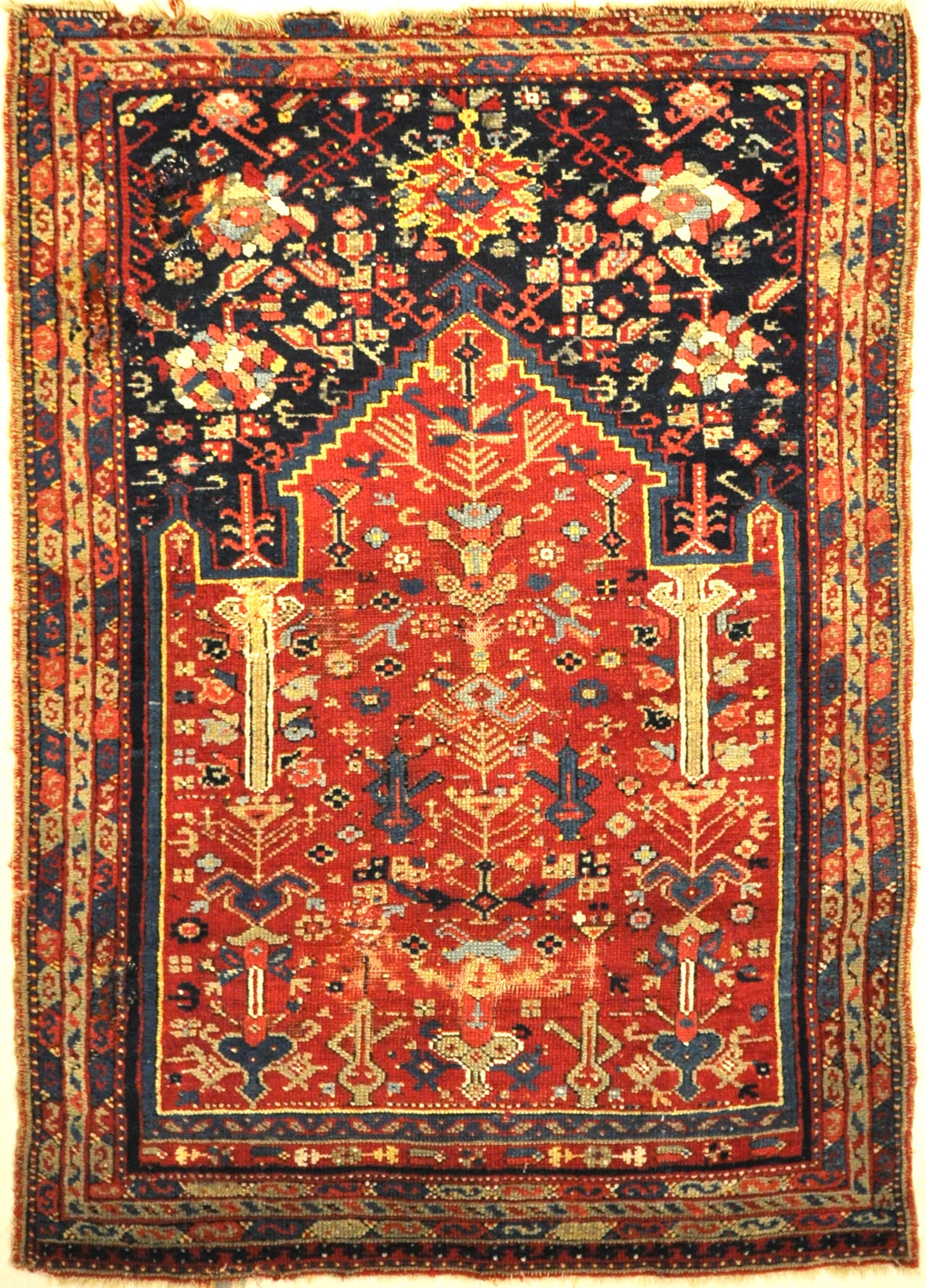 Rare Turkish Oushak Meditation Piece Circa 1800s. A very rare beautiful rug. Genuine woven carpet art sold by Santa Barbara Design Center, Rugs and More.