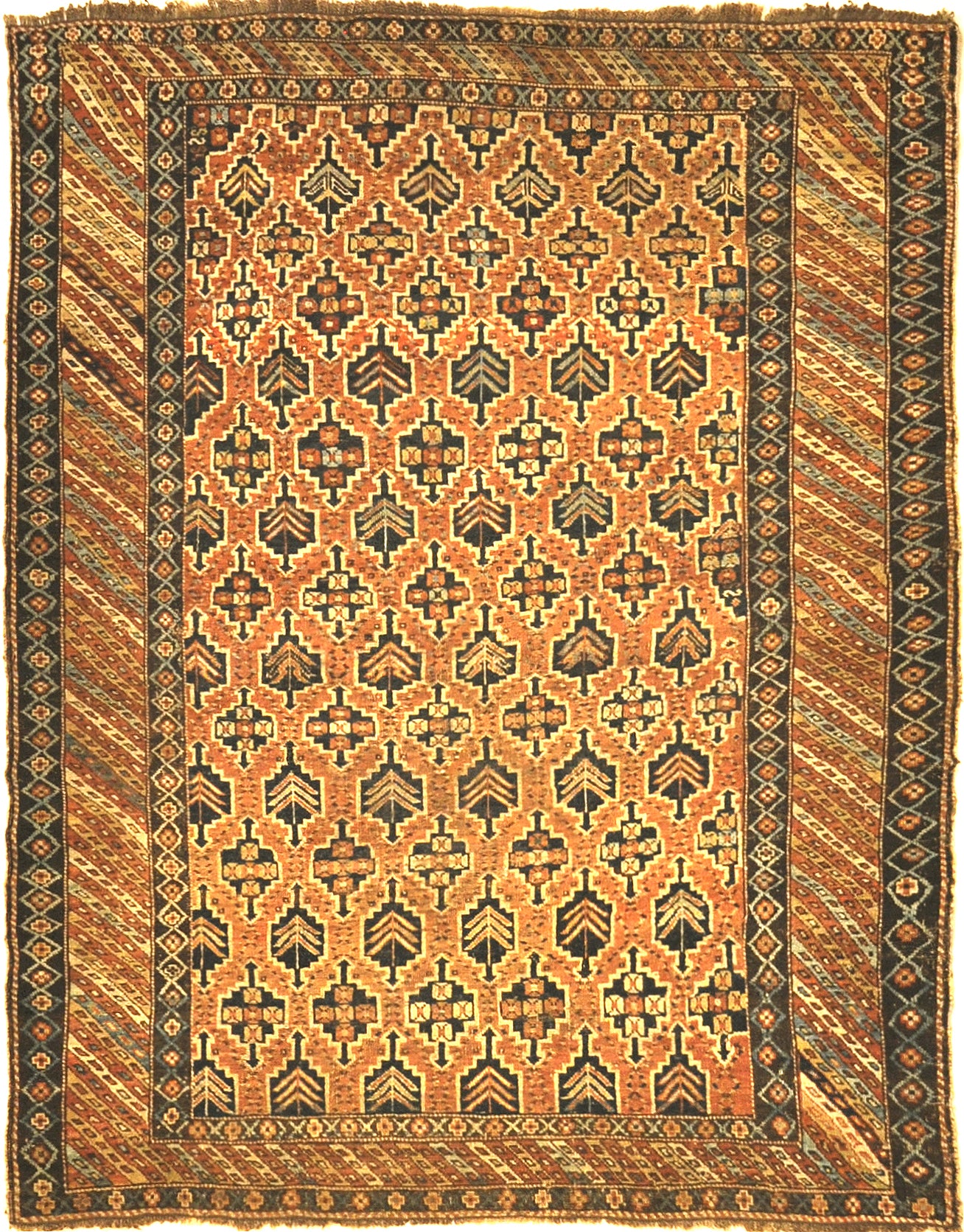 Antique Kuba Rug. A piece of genuine authentic woven antique carpet art sold by Santa Barbara Design Center, Rugs and More.