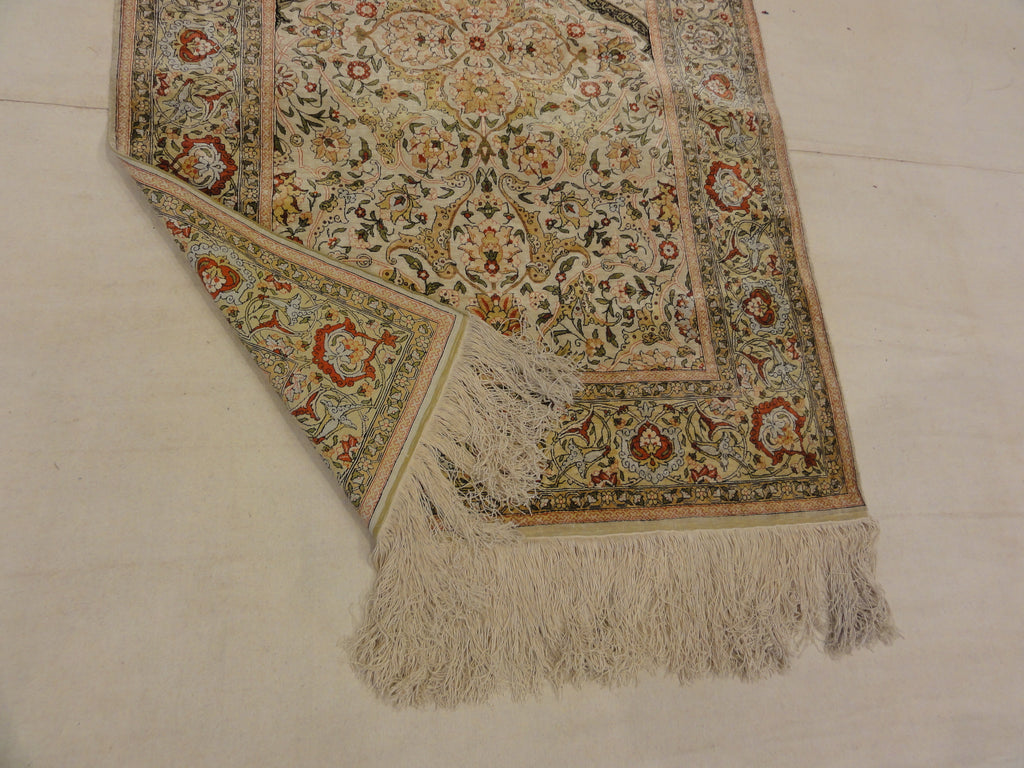 Antique Silk Hereke Turkish with Gold Thread