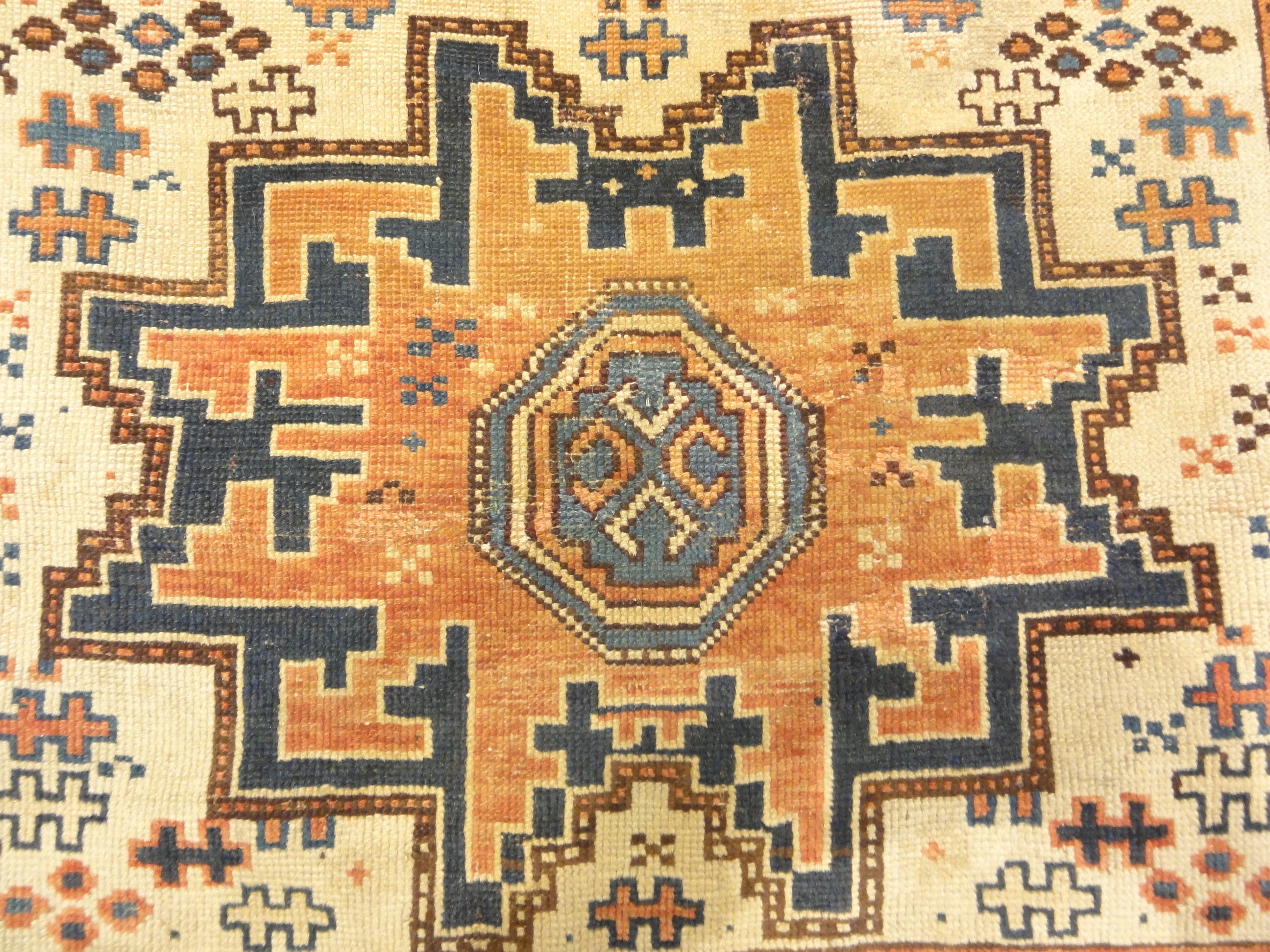 Antique CAucasian Leshgi Star Rug Circa 1880s 30491