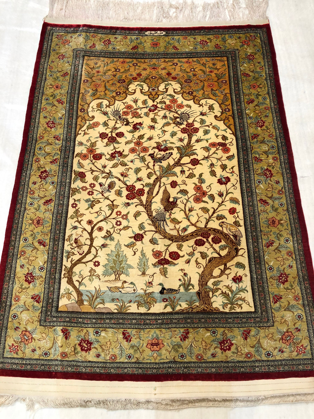 Vintage Fine Persian Silk Rug 37909
