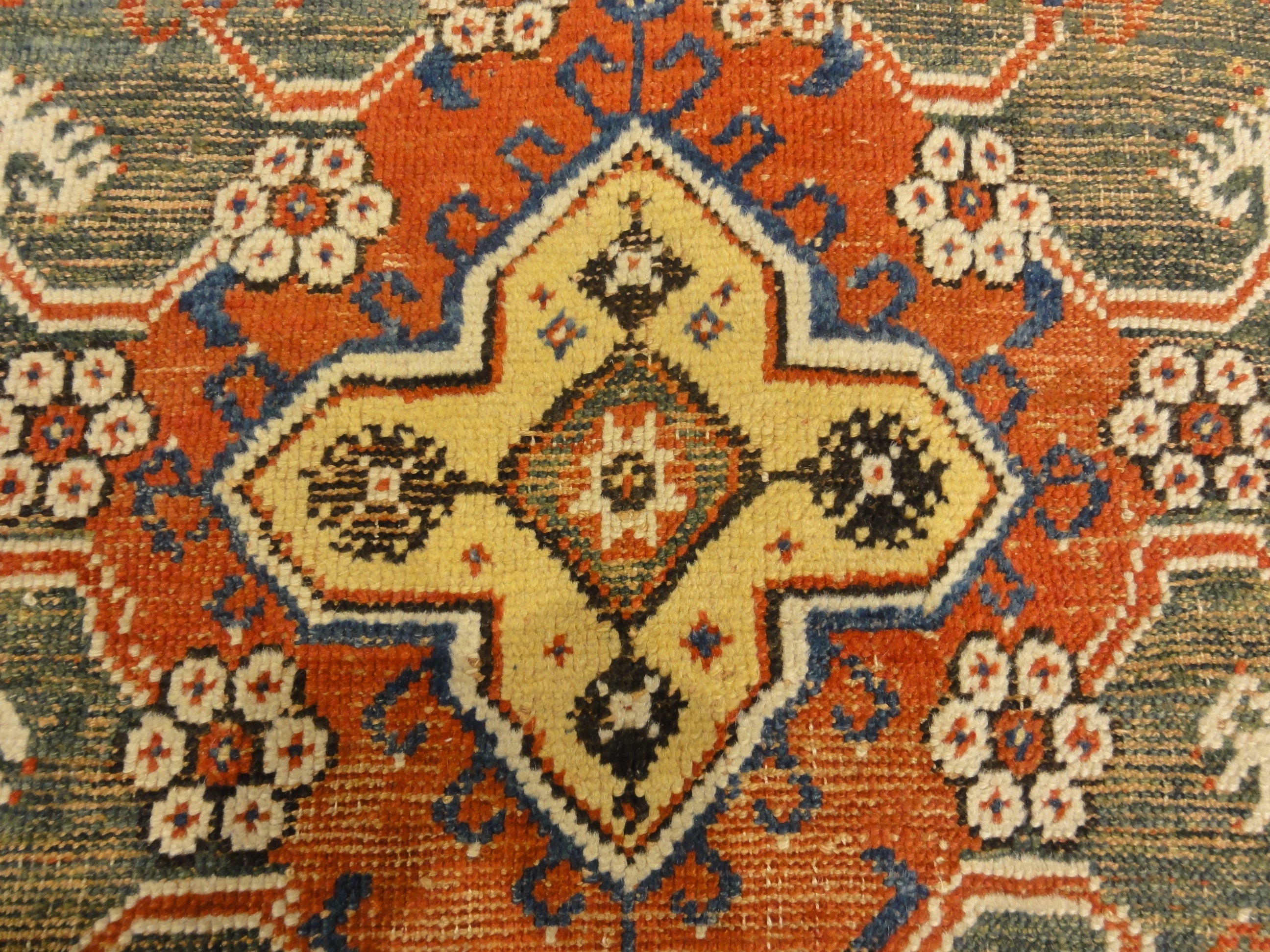 Antique Turkish Bergama Rug. A piece of genuine woven carpet art sold by the Santa Barbara Design Center and Rugs and More.
