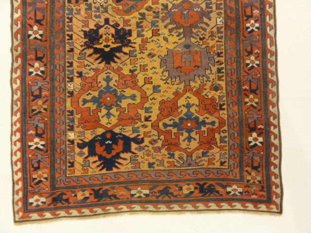 Rare Prototype Kurdish rug with dragons and mythical animals early 1700s 30028