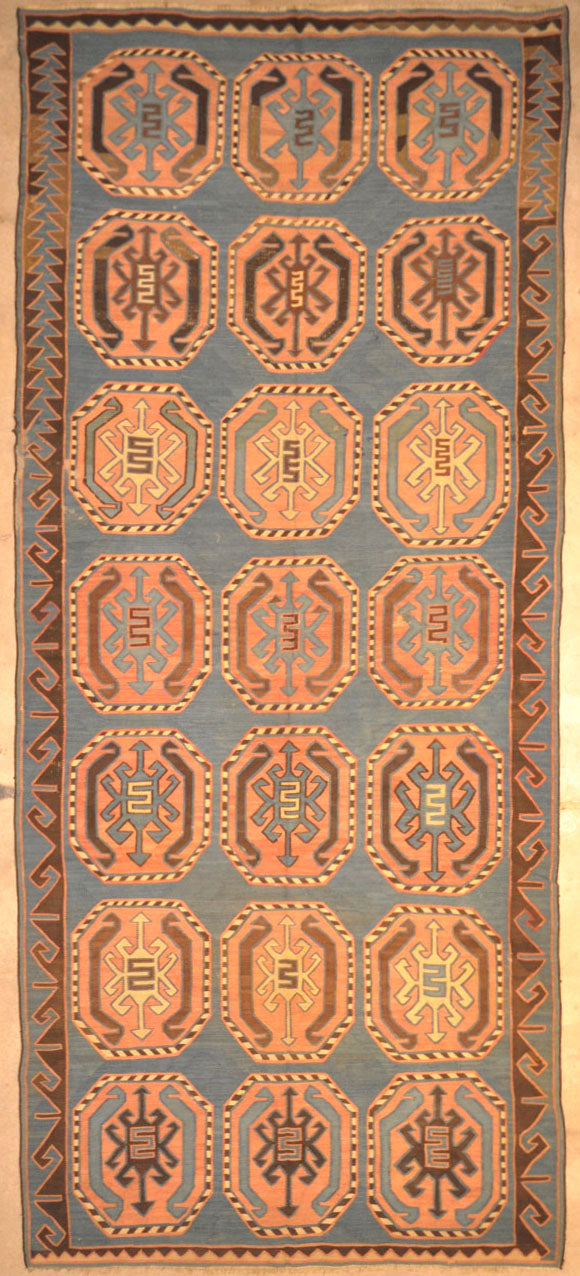 Antique Caucasian Avar Kelim Rug with Dragon and Phoenix