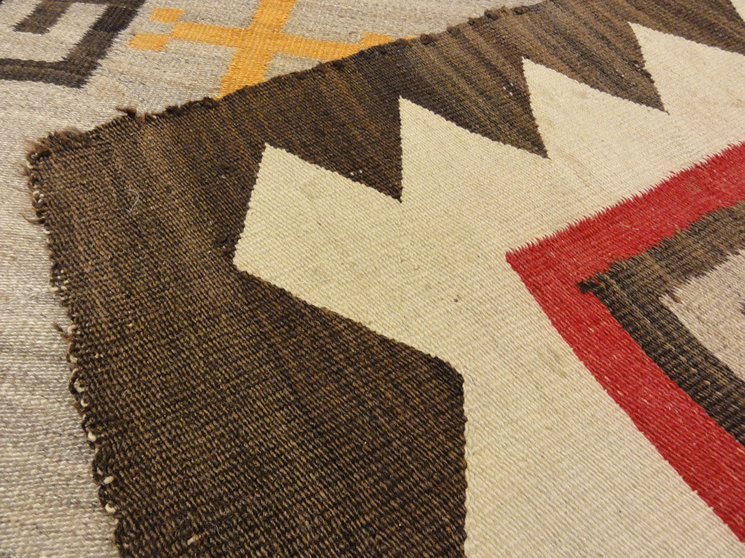Large Antique Navajo Rug circa 1890-1900 featuring two grey hills. Sold by Santa Barbara Design Center, Rugs and More in Santa Barbara, California.