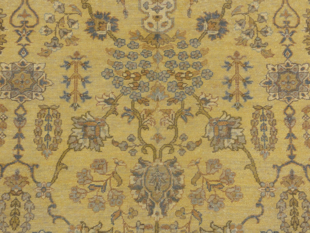 Antique Yellow and Blue Larestan Indian Rug 30433