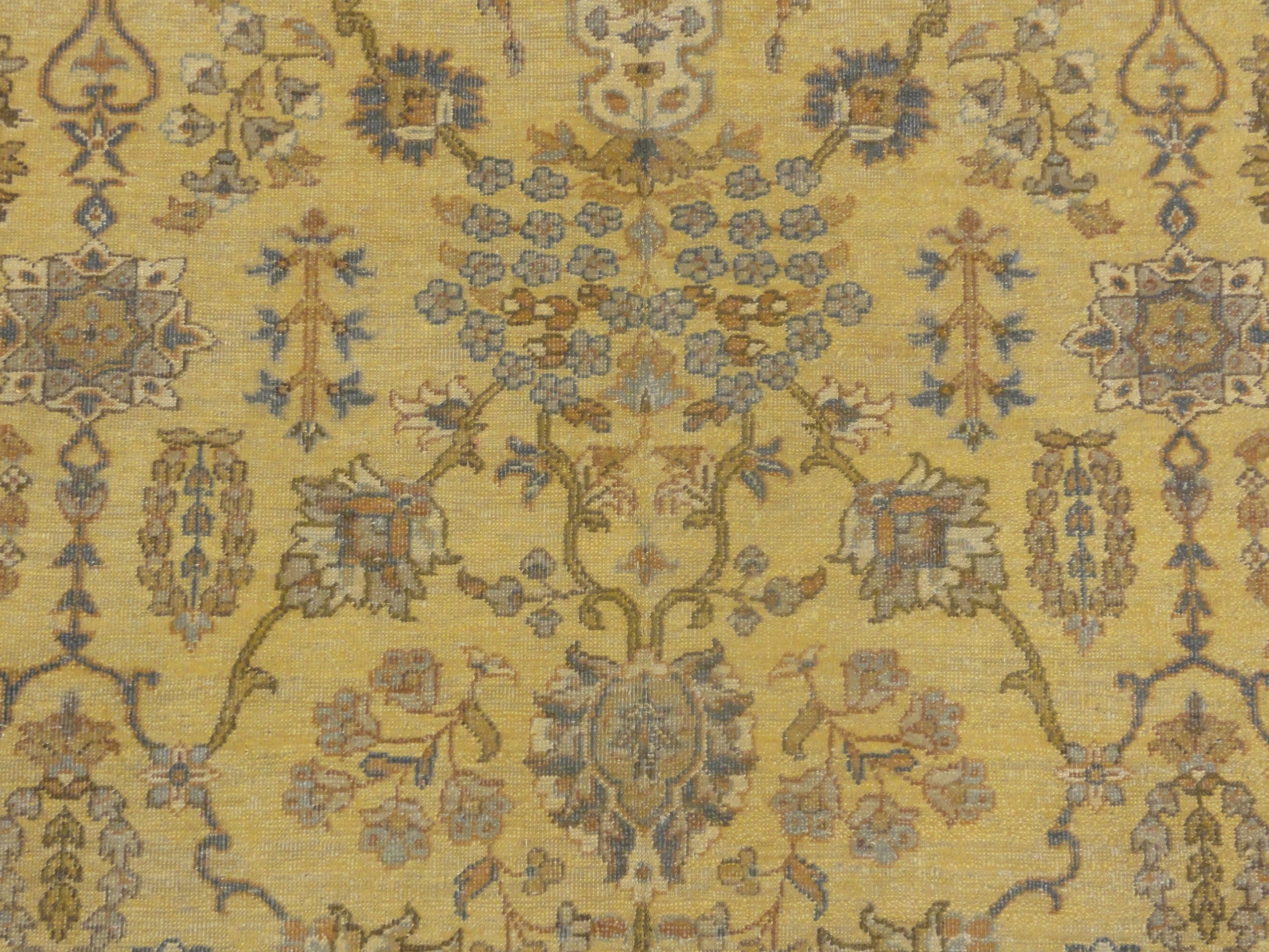 Antique Yellow and Blue Larestan Indian Rug 30433